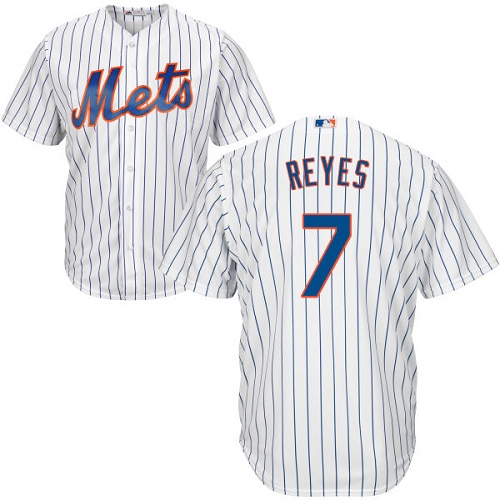 Mets #7 Jose Reyes White(Blue Strip) Cool Base Stitched Youth MLB Jersey